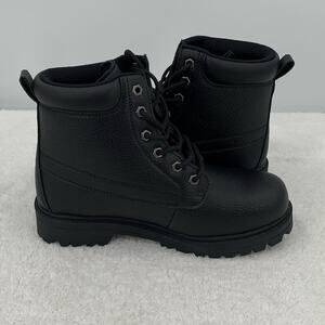 Fila Mens size 8 Boots Edgewater 12 PB 1HM00872-001 Black Hi Top Pebble Grain